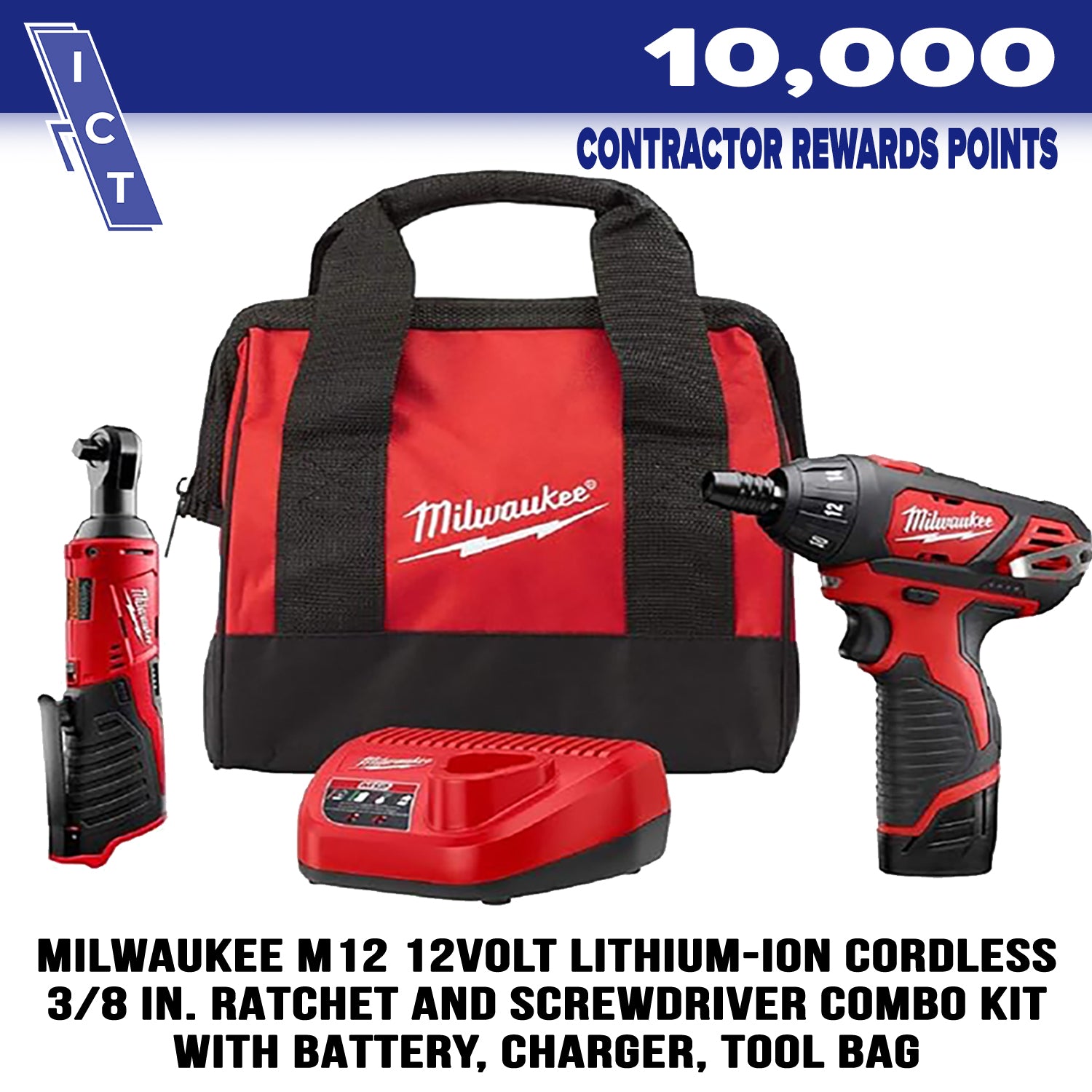 Milwaukee M12 tool kit for 10000 points