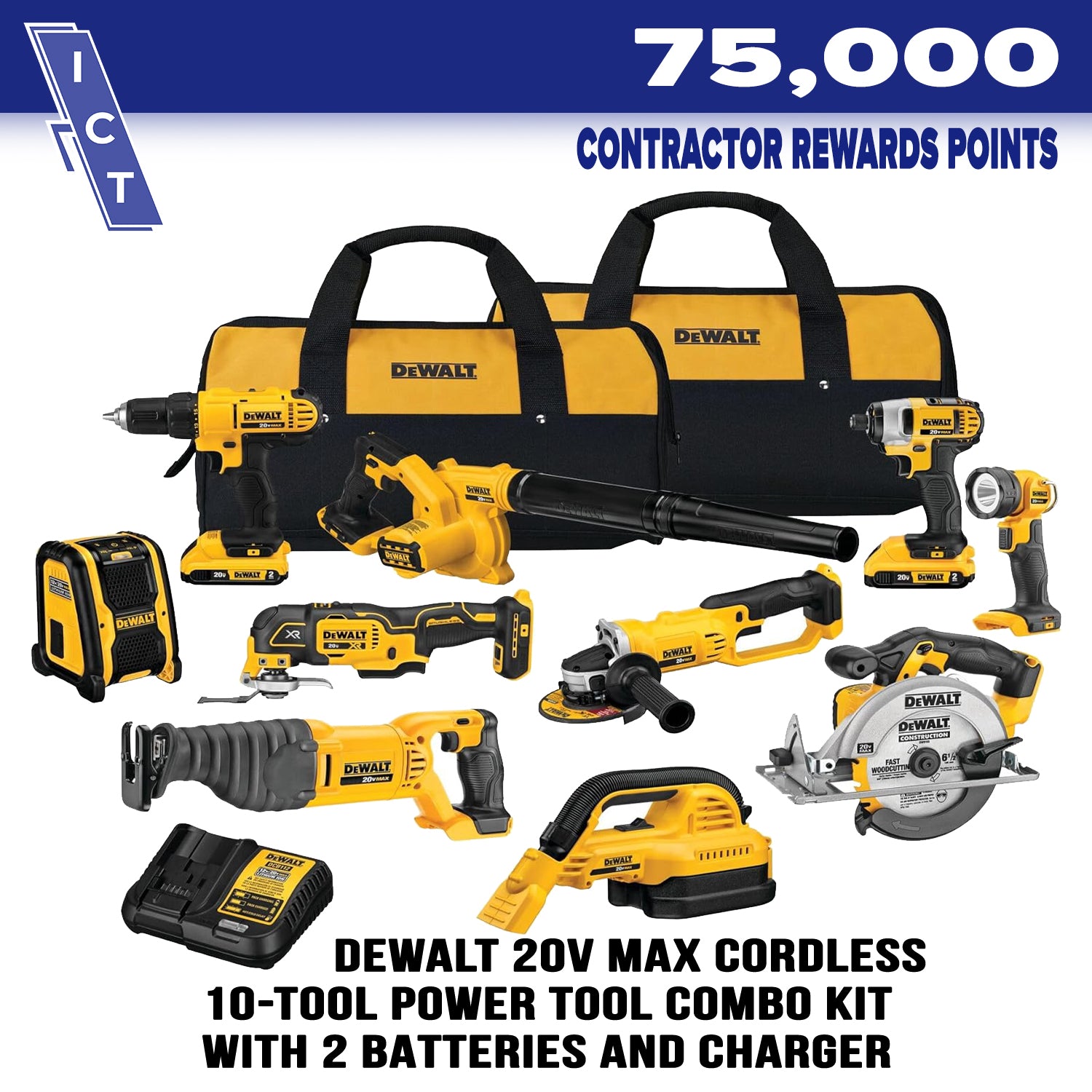 Dewalt tool kit prize for 75000 points