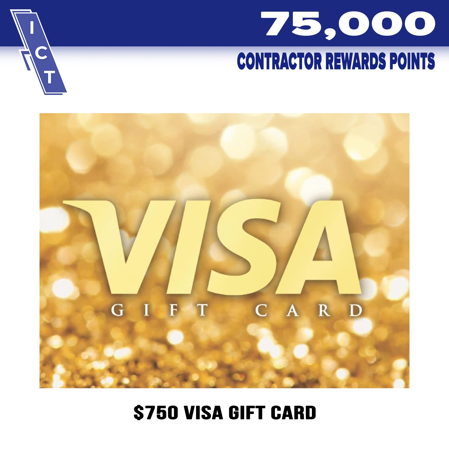 $750 Visa gift card for 75000 points