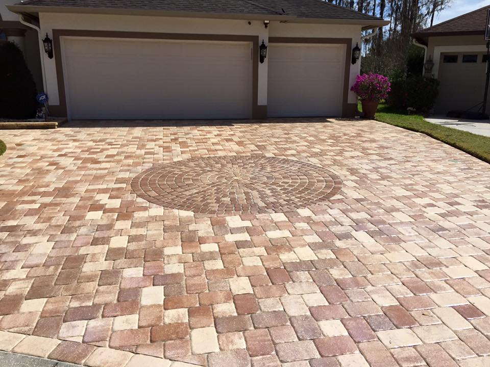House with paver walkway