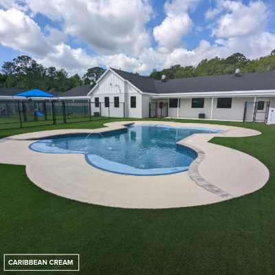 Pool Deck painted with Color Seal in the color Caribbean Cream