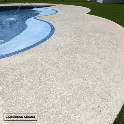 Pool Deck painted with Color Seal in the color Caribbean Cream 