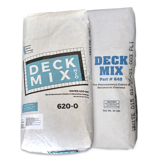 Bags of Deck Mix and Deck Mix H2O