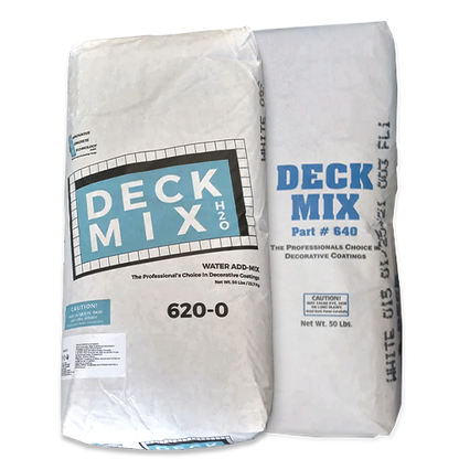 Bags of Deck Mix and Deck Mix H2O