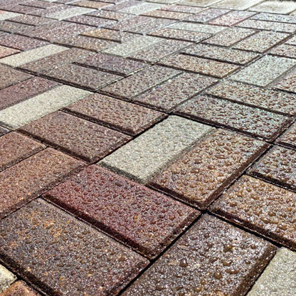 Pavers with water beading on the surface